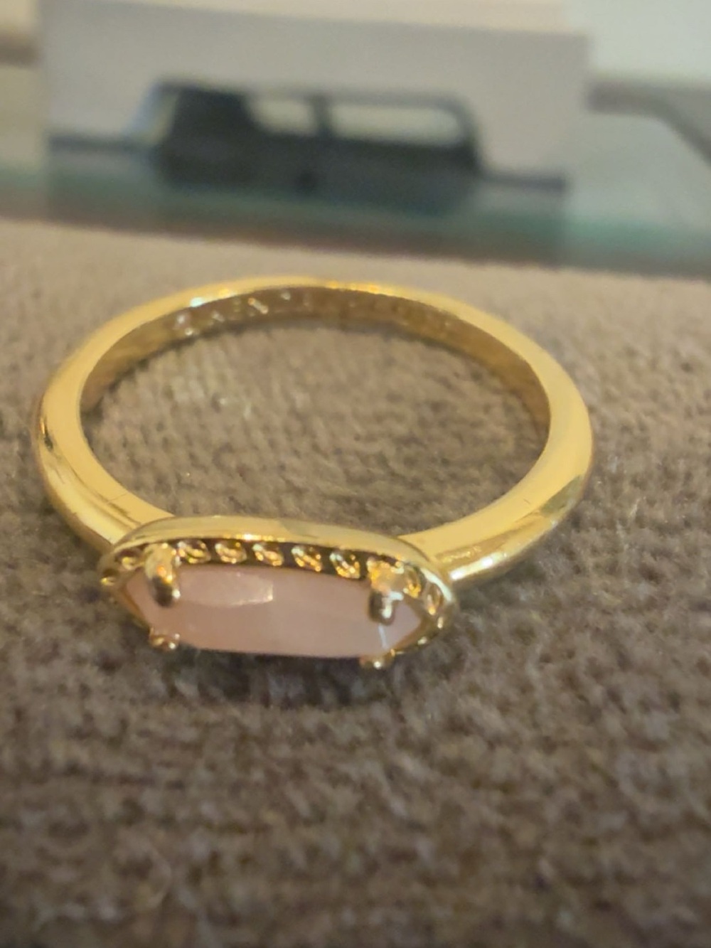 Kendra Scott Gold Ring with Pale Pink Oval Stone - Picture 3 of 3